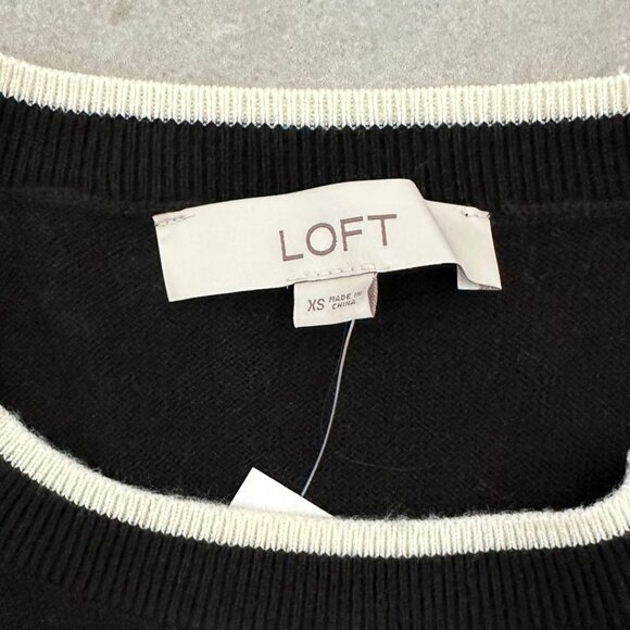 Ann Taylor LOFT Cat with Bow Sweater Black and White Small - Picture 5 of 8